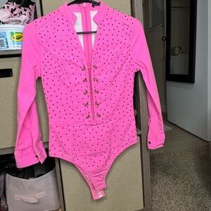 Pink body suit